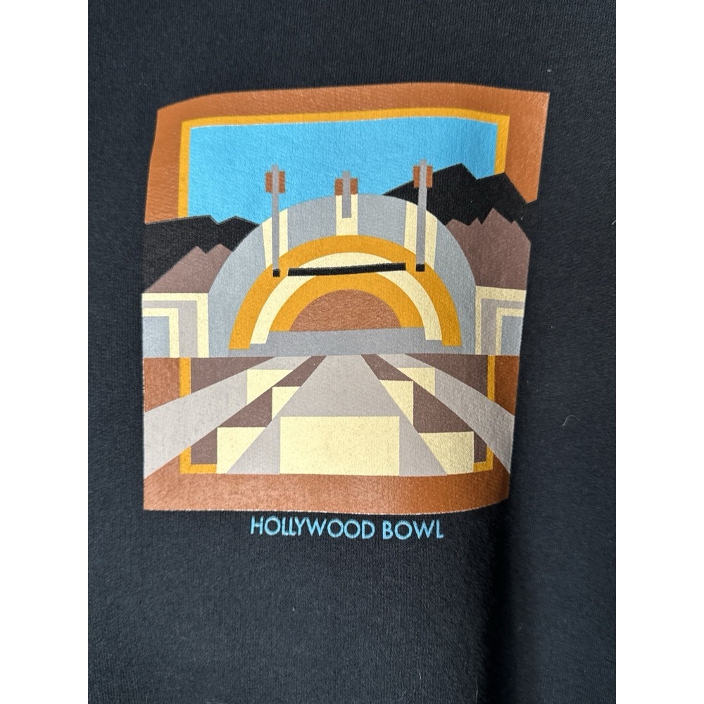 Vintage 90s Hollywood Bowl Los Angeles Music Venue Sweatshirt Black S - Picture 2 of 7
